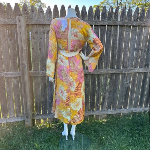 Topshop Floral Silk Midi Dress - Picture 8 of 8